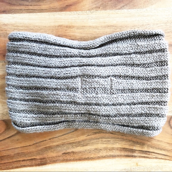 Light brown embellished turban style winter headband cozy head wrap - Picture 3 of 4